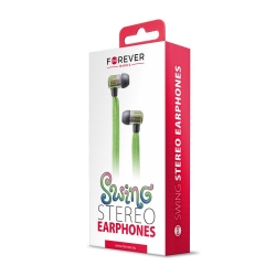 Forever słuchawki przewodowe Swing Music sznurówka dokanałowe jack 3,5mm zielony-12838