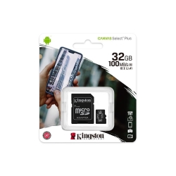 Kingston karta pamięci 32GB microSDHC Canvas Select Plus kl. 10 UHS-I 100 MB/s + adapter