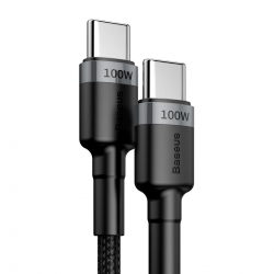 Baseus kabel Cafule PD USB-C - USB-C 2,0 m 5A szaro-czarny 100W-29332