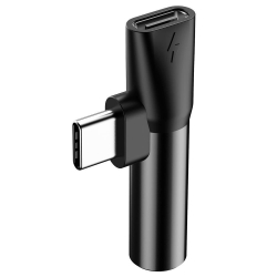Baseus adapter L41 USB-C do USB-C - jack 3,5 mm czarny