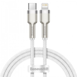 Baseus kabel Cafule Metal USB-C - Lightning 1,0 m biały 20W
