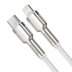 Baseus kabel Cafule Metal USB-C - Lightning 1,0 m biały 20W-52564