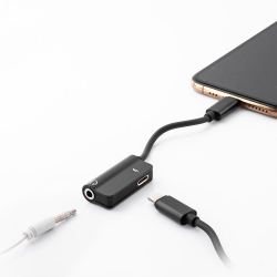 adapter / przejściówka audio do Apple Lightning do Mini Jack 3.5 mm (black)-9116